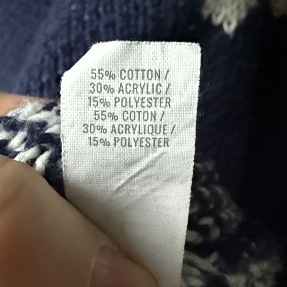 Aerie Festive Feels Quarter Zip Sweater Blue LOVE Cozy Cabin Isle Knit Pullover - Picture 9 of 9